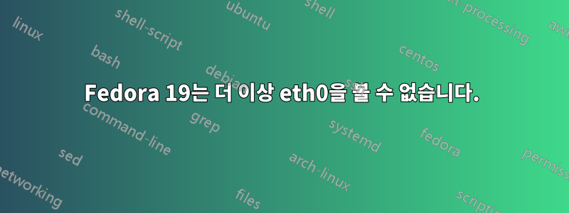 Fedora 19는 더 이상 eth0을 볼 수 없습니다.