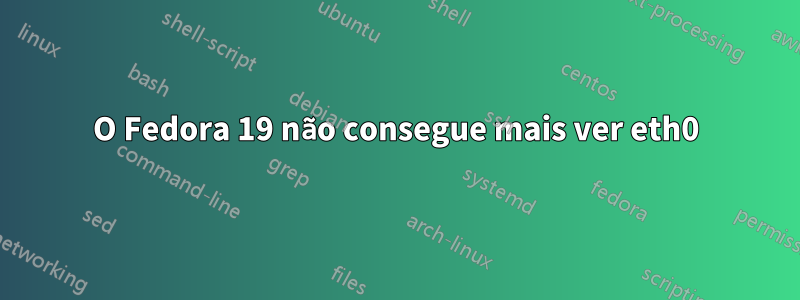 O Fedora 19 não consegue mais ver eth0