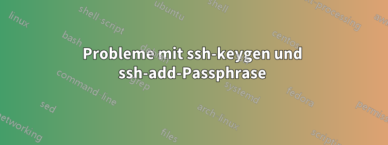 Probleme mit ssh-keygen und ssh-add-Passphrase