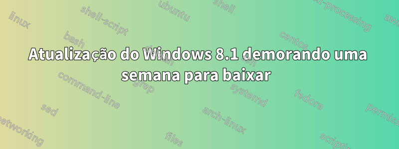 Atualização do Windows 8.1 demorando uma semana para baixar 