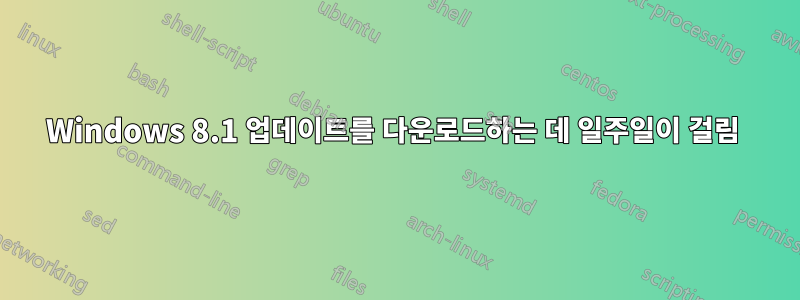 Windows 8.1 업데이트를 다운로드하는 데 일주일이 걸림 