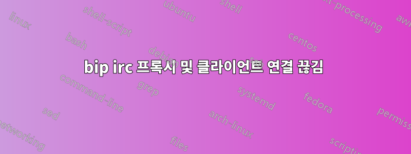 bip irc 프록시 및 클라이언트 연결 끊김