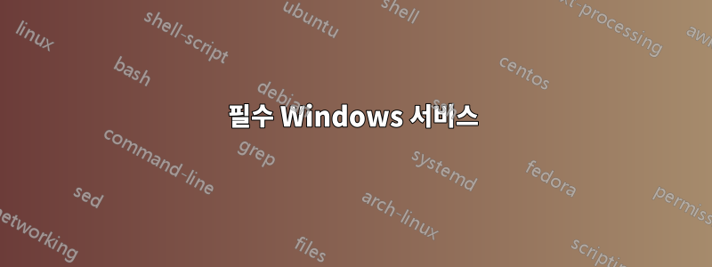 필수 Windows 서비스