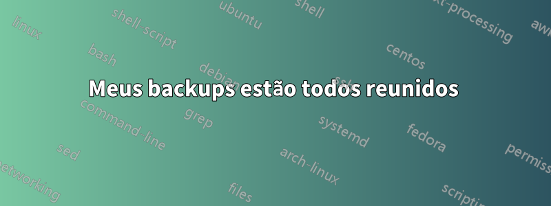 Meus backups estão todos reunidos
