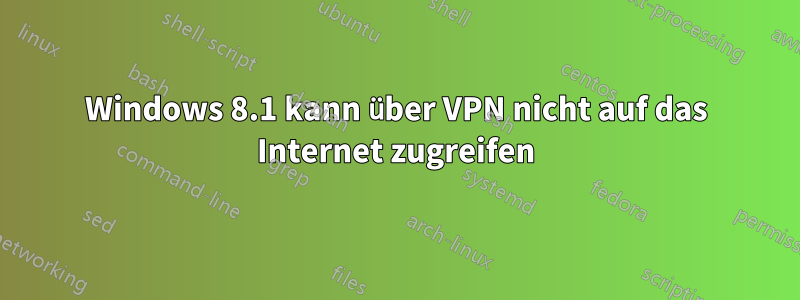 Windows 8.1 kann über VPN nicht auf das Internet zugreifen