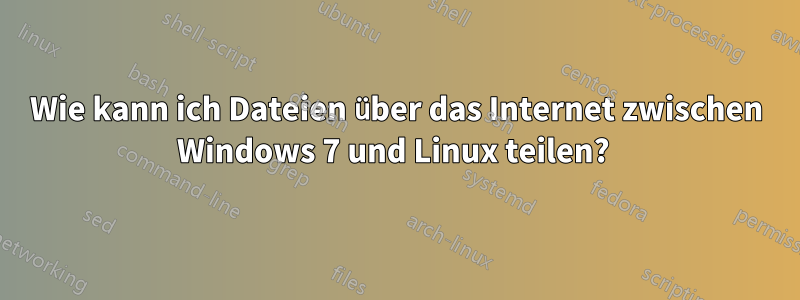 Wie kann ich Dateien über das Internet zwischen Windows 7 und Linux teilen? 