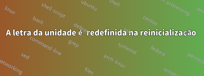 A letra da unidade é redefinida na reinicialização