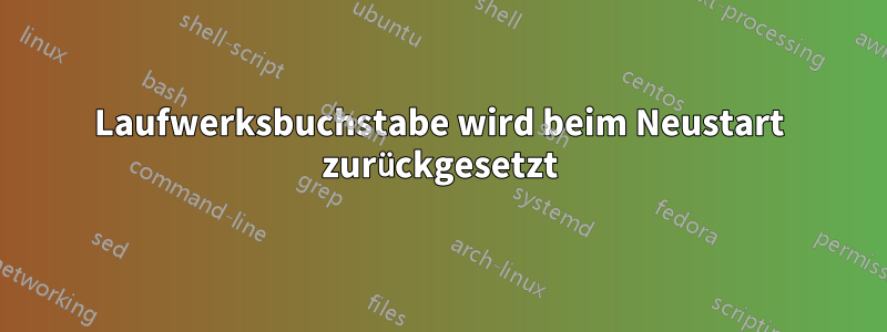 Laufwerksbuchstabe wird beim Neustart zurückgesetzt