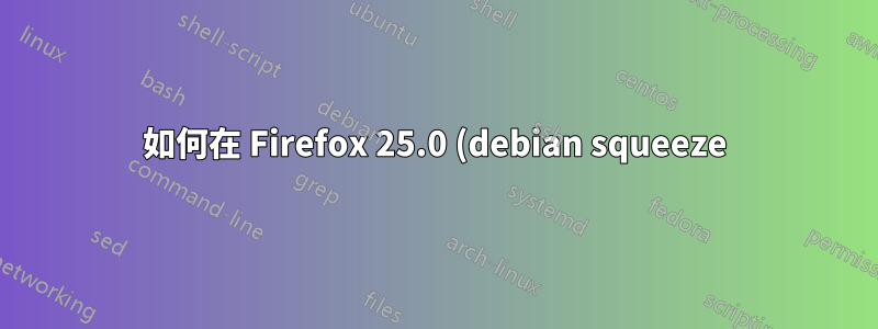 如何在 Firefox 25.0 (debian squeeze) 中恢復最小上下文選單?