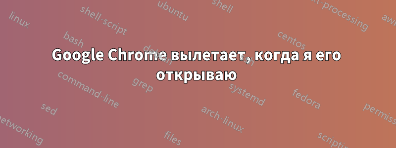 Google Chrome вылетает, когда я его открываю
