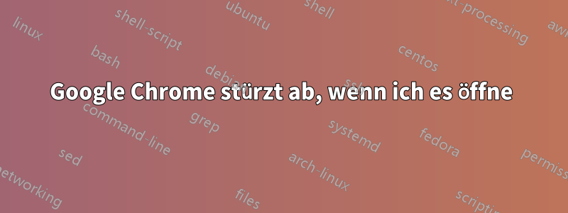 Google Chrome stürzt ab, wenn ich es öffne