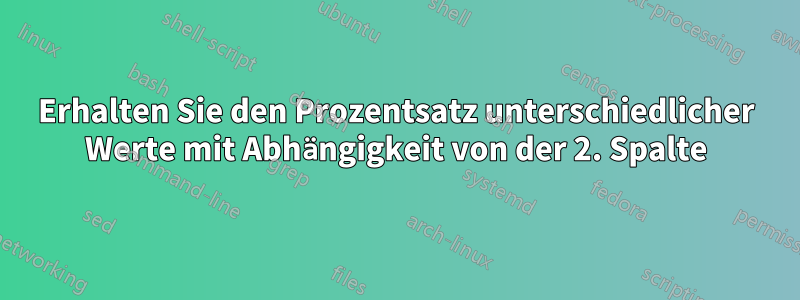Erhalten Sie den Prozentsatz unterschiedlicher Werte mit Abhängigkeit von der 2. Spalte