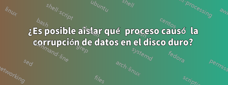 ¿Es posible aislar qué proceso causó la corrupción de datos en el disco duro?