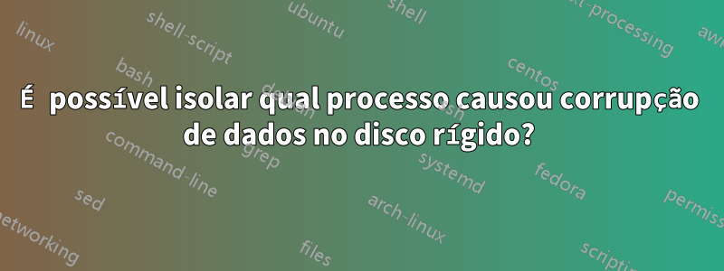 É possível isolar qual processo causou corrupção de dados no disco rígido?