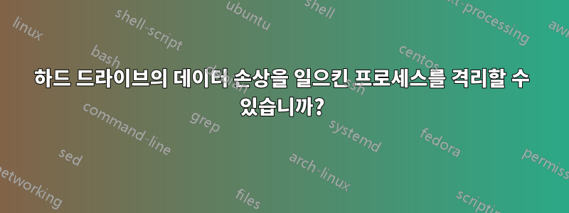 하드 드라이브의 데이터 손상을 일으킨 프로세스를 격리할 수 있습니까?
