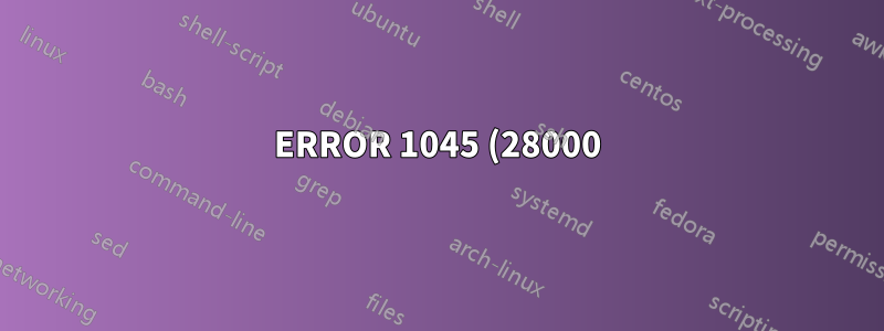 ERROR 1045 (28000): Acceso denegado para el usuario 'root'@'localhost' (usando contraseña: NO)