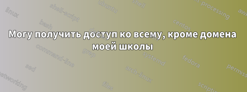 Могу получить доступ ко всему, кроме домена моей школы