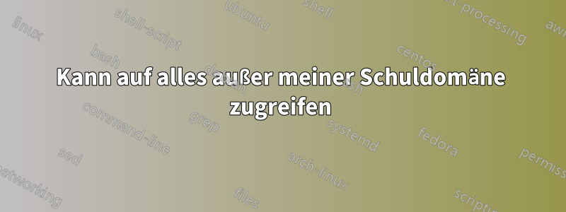 Kann auf alles außer meiner Schuldomäne zugreifen
