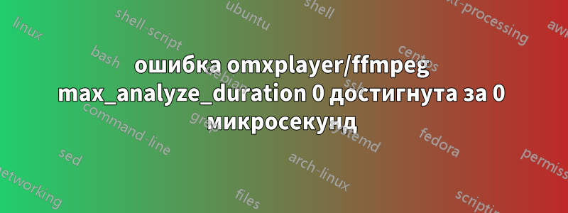 ошибка omxplayer/ffmpeg max_analyze_duration 0 достигнута за 0 микросекунд