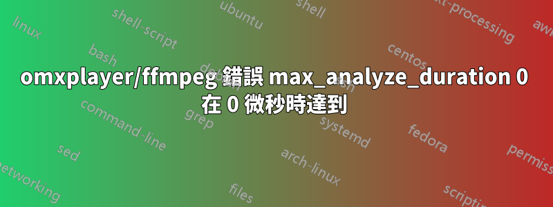 omxplayer/ffmpeg 錯誤 max_analyze_duration 0 在 0 微秒時達到