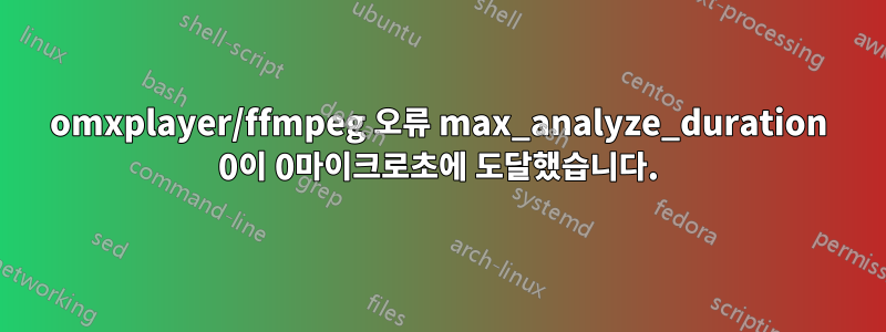 omxplayer/ffmpeg 오류 max_analyze_duration 0이 0마이크로초에 도달했습니다.