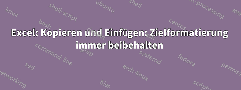 Excel: Kopieren und Einfügen: Zielformatierung immer beibehalten