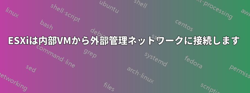 ESXiは内部VMから外部管理ネットワークに接続します