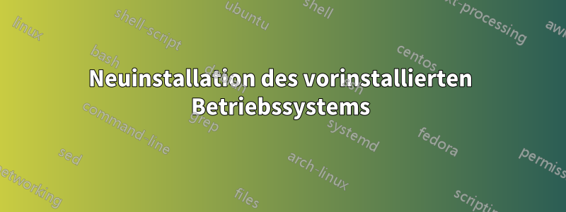 Neuinstallation des vorinstallierten Betriebssystems