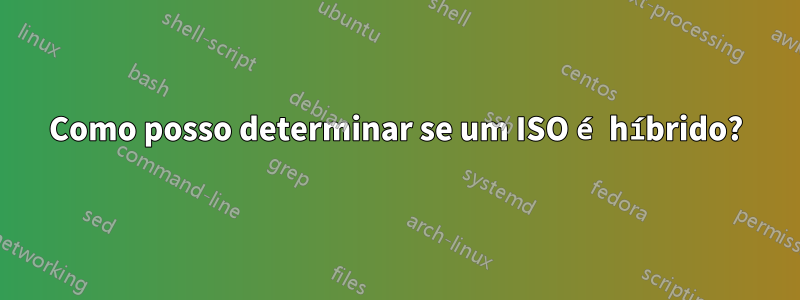 Como posso determinar se um ISO é híbrido?