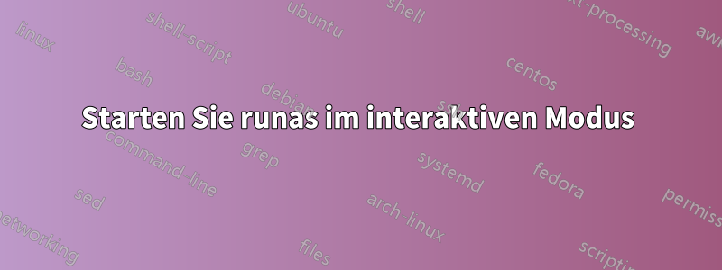 Starten Sie runas im interaktiven Modus