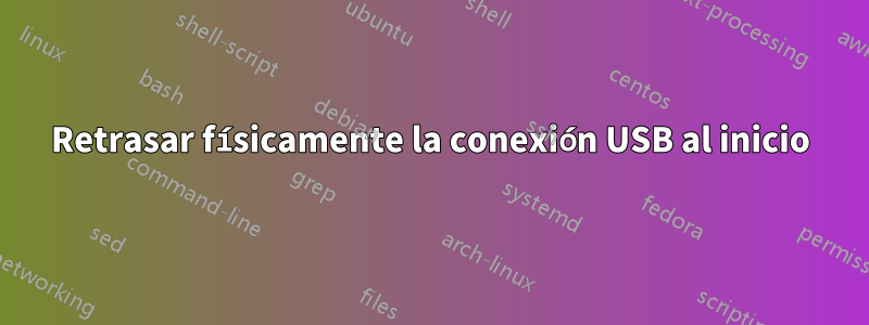 Retrasar físicamente la conexión USB al inicio