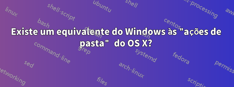 Existe um equivalente do Windows às "ações de pasta" do OS X?