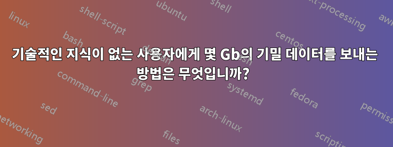 기술적인 지식이 없는 사용자에게 몇 Gb의 기밀 데이터를 보내는 방법은 무엇입니까? 