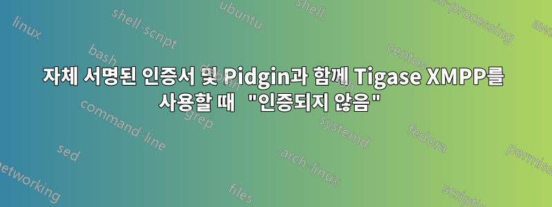 자체 서명된 인증서 및 Pidgin과 함께 Tigase XMPP를 사용할 때 "인증되지 않음"