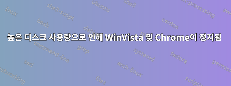 높은 디스크 사용량으로 인해 WinVista 및 Chrome이 정지됨