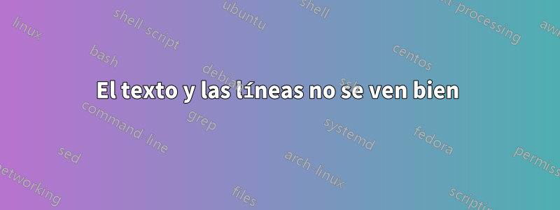 El texto y las líneas no se ven bien