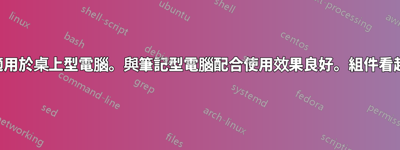 顯示器不適用於桌上型電腦。與筆記型電腦配合使用效果良好。組件看起來沒問題