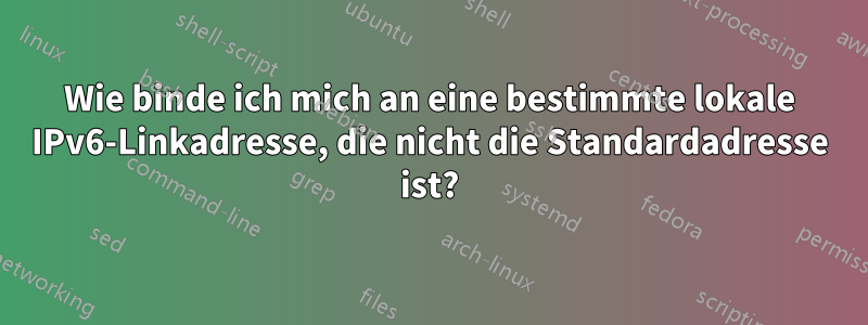 Wie binde ich mich an eine bestimmte lokale IPv6-Linkadresse, die nicht die Standardadresse ist?