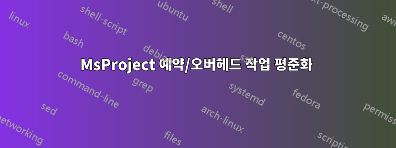 MsProject 예약/오버헤드 작업 평준화