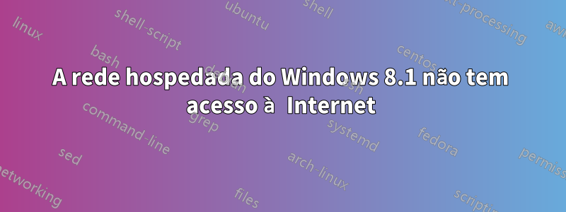 A rede hospedada do Windows 8.1 não tem acesso à Internet