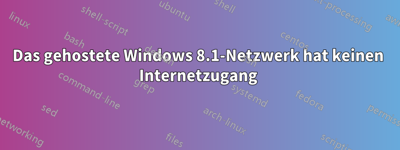 Das gehostete Windows 8.1-Netzwerk hat keinen Internetzugang