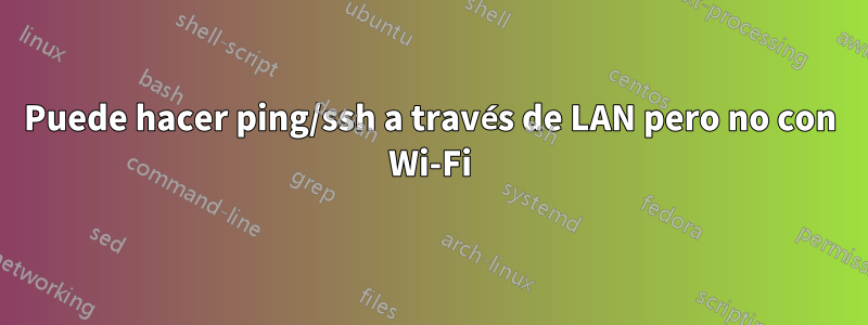 Puede hacer ping/ssh a través de LAN pero no con Wi-Fi