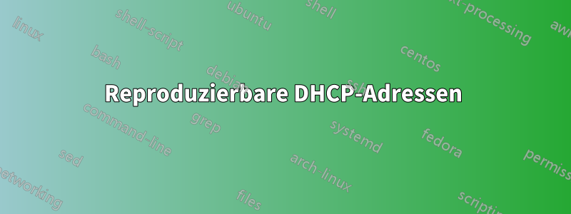 Reproduzierbare DHCP-Adressen