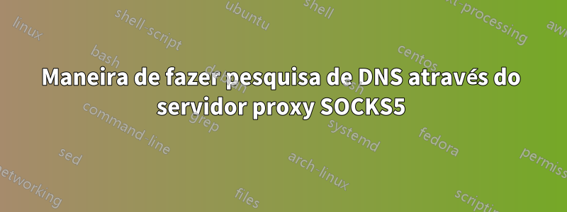 Maneira de fazer pesquisa de DNS através do servidor proxy SOCKS5