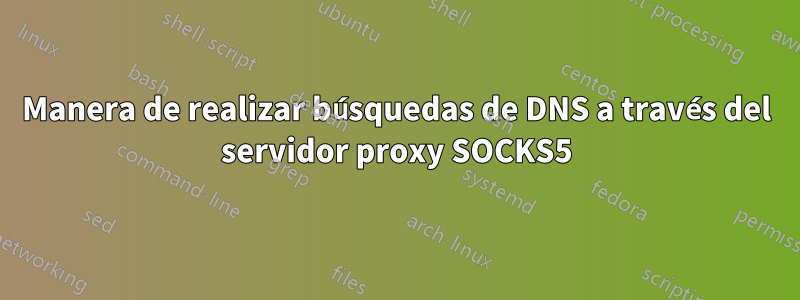 Manera de realizar búsquedas de DNS a través del servidor proxy SOCKS5