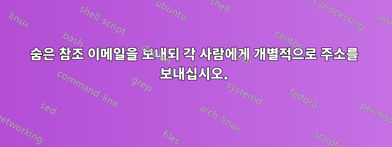 숨은 참조 이메일을 보내되 각 사람에게 개별적으로 주소를 보내십시오.