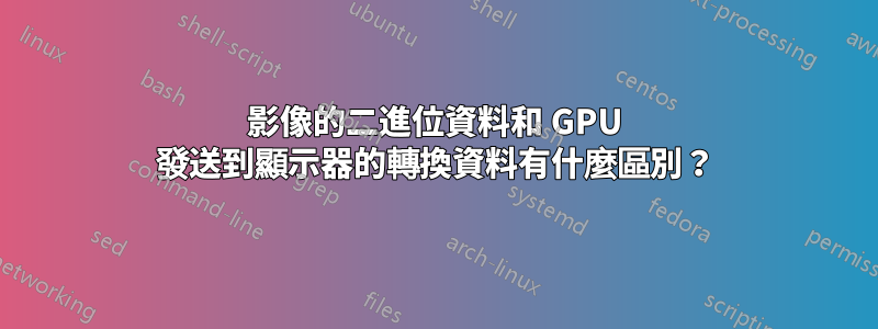 影像的二進位資料和 GPU 發送到顯示器的轉換資料有什麼區別？