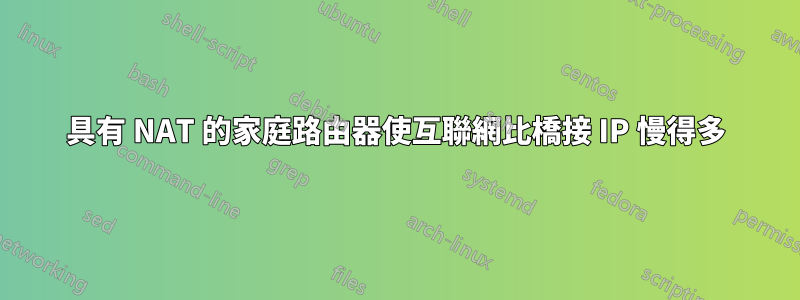 具有 NAT 的家庭路由器使互聯網比橋接 IP 慢得多