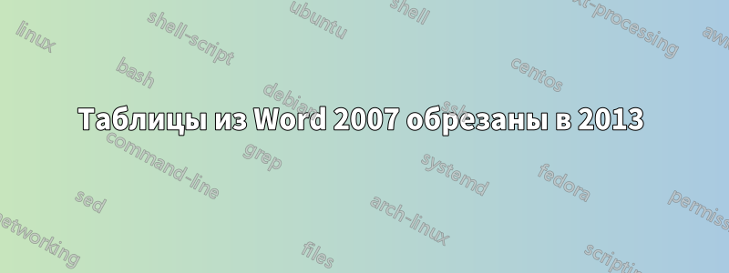 Таблицы из Word 2007 обрезаны в 2013