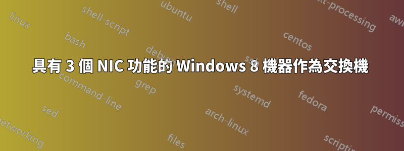 具有 3 個 NIC 功能的 Windows 8 機器作為交換機